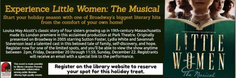 poster for the Broadway show Little Women: The Musical along with information about this program